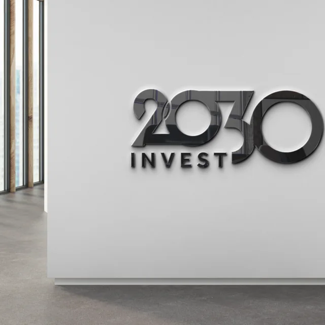 Blendbyte: Invest2030 Mockup de um Letreiro
